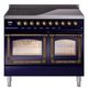 Ilve® Nostalgie II Noblesse 40'' Midnight Blue Pro Style Induction Range with Burnished Trim-0