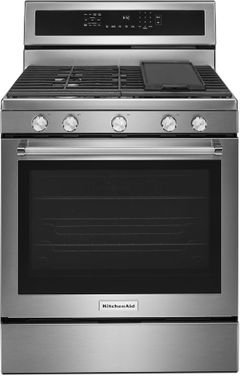 KitchenAid® 30" Stainless Steel Free Standing Gas Range