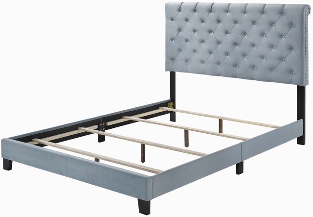 Coaster® Warner Slate Blue Queen Upholstered Bed-1