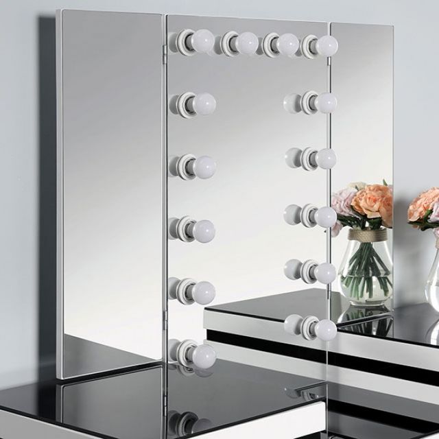Furniture of America® Madonna 3-Piece Black/White Vanity Set-3