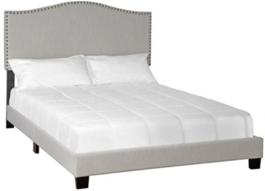 Bernards Darcy Beige Upholstered Queen Panel Bed-0
