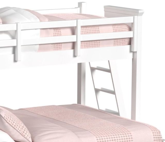 Elements International Hampton Kids White Youth Twin/Full Loft Bed with Ladder-1