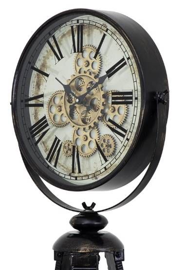 YHD Black/White Tripod Vintage Gear Clock-4