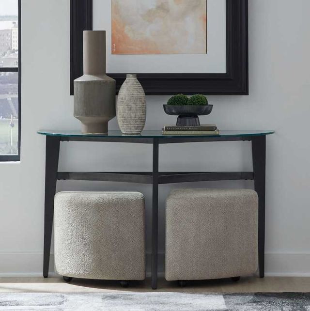 Liberty Furniture Capri 3-Piece Espresso/Taupe Sofa Table and Ottoman Set-1