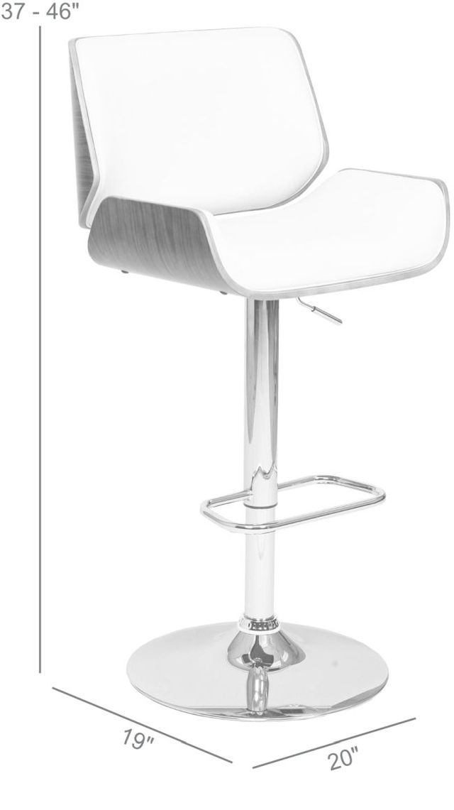 Armen Living London Black/Chrome/Walnut Bar Stool-2