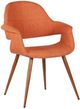 Armen Living Phoebe Orange/Walnut Dining Arm Chair-0