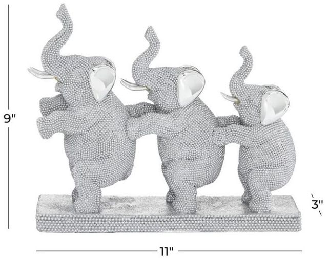 Deco Marche Silver 11" Elephant Sculpture-2