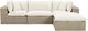 TOV Furniture Cali 4-Piece Cream/Natural Fabric/Wicker Outdoor Modular Sectional-3