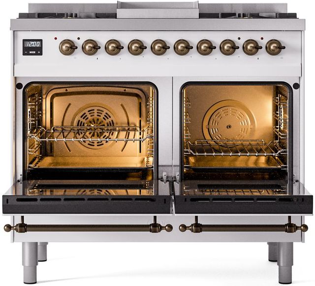 Ilve® Nostalgie II Series 40" White Pro Style Dual Fuel Range-1