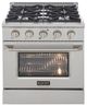 Kucht Professional KNG Series 30" Stainless Steel Pro Style Propane Gas Range with Silver Door-0