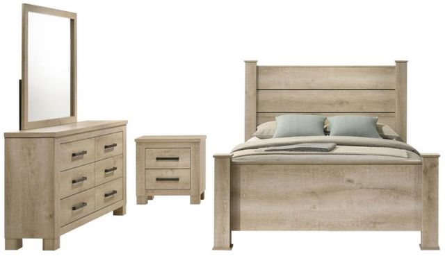Coaster® Oakglen 4-Piece Wathered Oak Eastern King Bedroom Set-0