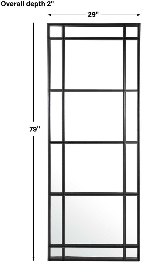 Uttermost® Atticus Satin Black Rectangular Mirror-2