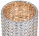 A & B Home Hobnail 2-Piece Clear/Gold Glass Hurricane Candle Holder Set-2