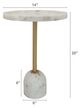 A & B Home White Decorative Side Table with Gold Base-4