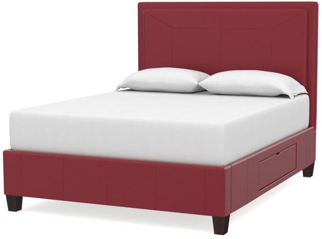 Bassett® Furniture Custom Upholstered Beds Manhattan Leather Storage Bed-2
