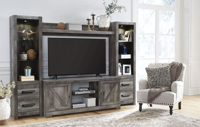 Signature Design by Ashley® Wynnlow 4-Piece Rustic Gray Entertainment Center-7