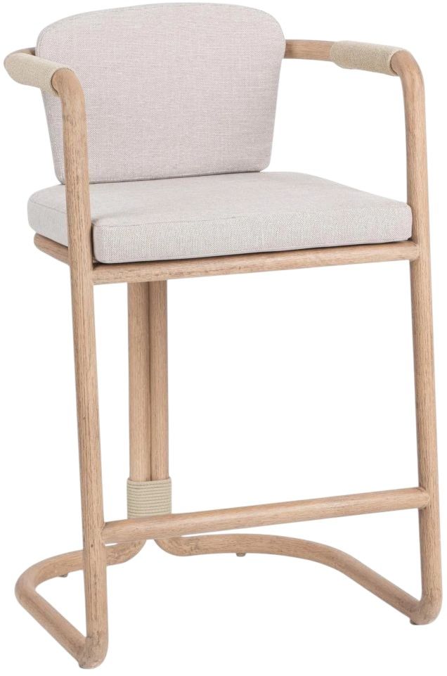 Classic Home Dawson Butterscotch Fabric/Wooden Outdoor Counter Stool-0
