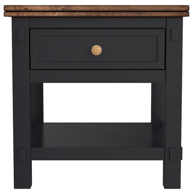 A-America® Stormy Ridge Chickory Top End Table with Slate Black Base-2