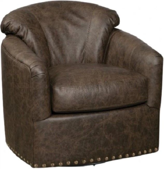 Craftmaster® Customizable CM Leather 33" Swivel Glider-3