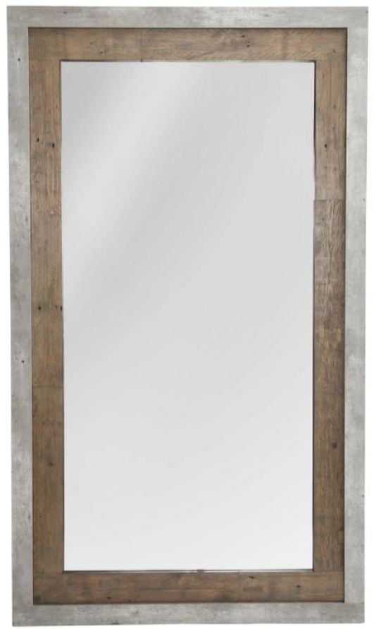 Classic Home Charlotte Natural/Weathered Cement Floor Mirror-0