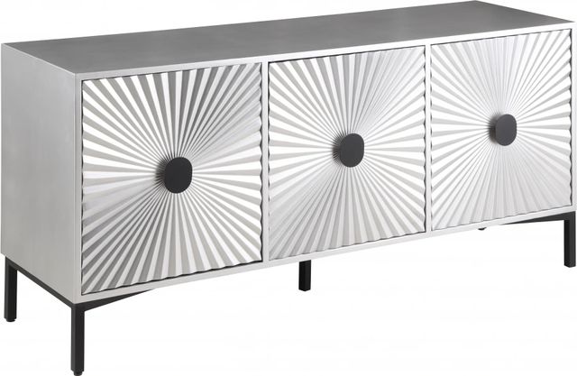 Meridian Furniture Glitz Antique Silver/Matte Black Sideboard-0