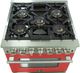 FORNO® Capriasca 30" Stainless Steel Pro Style Dual Fuel Range with Red Door-4