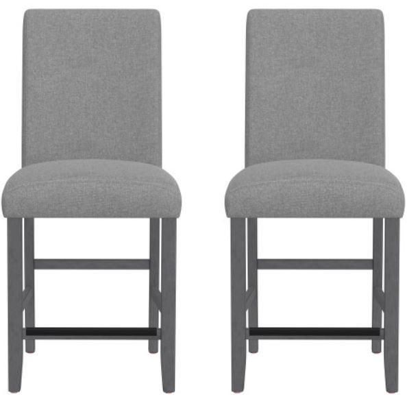 Emerald Home Seneca 2-Piece Gray Counter Stool Set-3