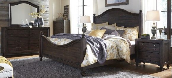 Liberty Furniture Catawba Hills 5-Piece Peppercorn Poster Bedroom Set-0