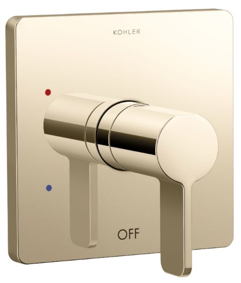 KOHLER® Parallel® Rite-Temp® Vibrant French Gold Shower Valve Trim-0