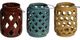 A & B Home Jorie 3-Piece Blue/Red/Yellow Hanging Tall Lantern Set-0