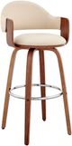 Armen Living Daxton Cream/Walnut Bar Stool-0
