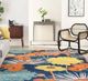 Nourison Home™ Allur Navy Multicolor 5'x7' Style 1 Area Rug-1