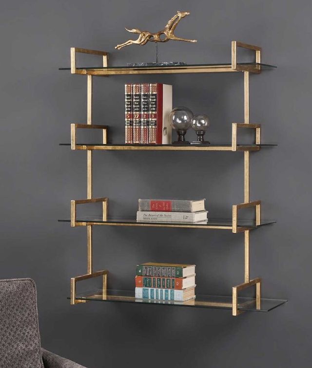 Uttermost® Auley Gold Leaf Wall Shelf-1
