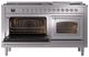 Ilve® Nostalgie II Noblesse 60'' Stainless Steel Pro Style Dual Fuel Range with Chrome Trim-3