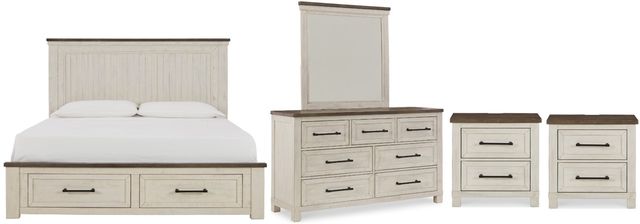 Benchcraft® Brewgan 5-Piece Two-Tone California King Panel Bed Set-0