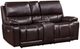 New Classic® Home Furnishings Cicero Brown Leather Console Loveseat with Power Headrest and Footrest-0