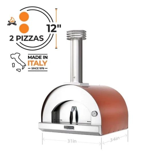 Fontana Forni Margherita 31" Red Pizza Oven -2