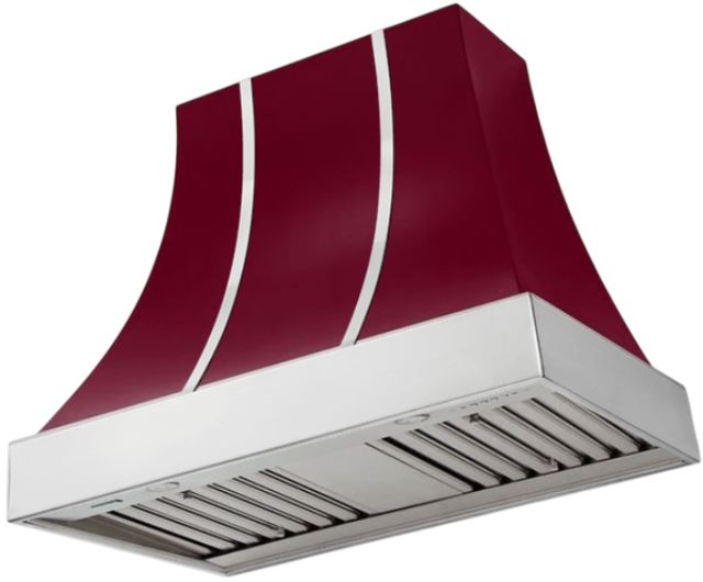 AGA Cascade 36" Cranberry Wall Mounted Range Hood  with Polished Chrome Trim-0