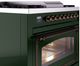 Ilve® Nostalgie II Noblesse 36'' Emerald Green Pro Style Dual Fuel Range with Burnished Trim-4