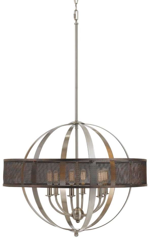 Cal® Lighting & Accessories Willow Brushed Steel Chandelier-0