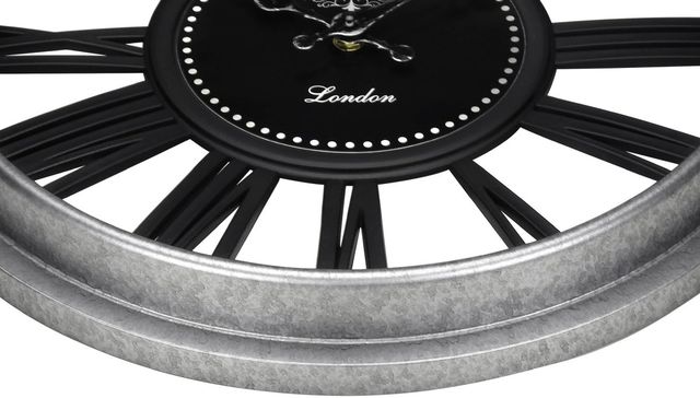 Monarch Specialties Inc. Black/Silver 16" Wall Clock-1