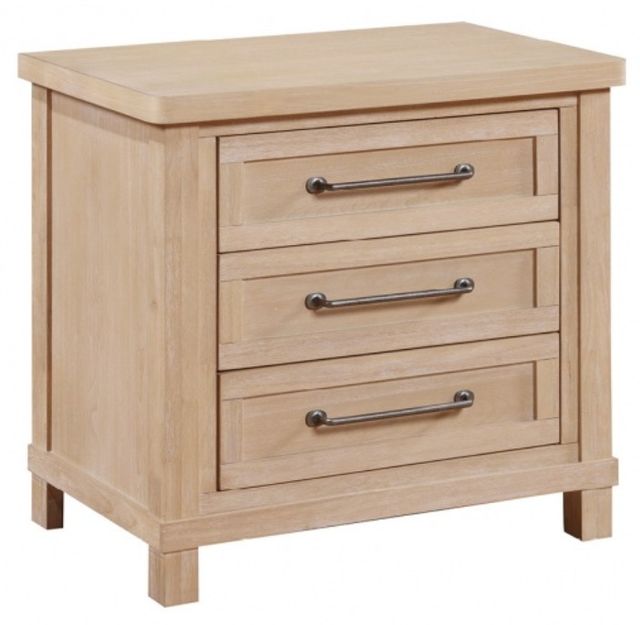 Winners Only® Mayville Beige 3-Drawer Nightstand-0