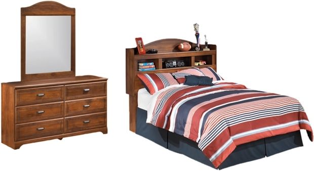 Signature Design by Ashley® Barchan 3-Piece Medium Brown Full Bookcase Headboard Bedroom Set-0