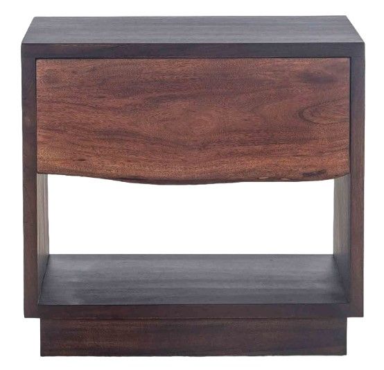 Home Trends & Design San Marino Java Brown/Raw Walnut Nightstand-1