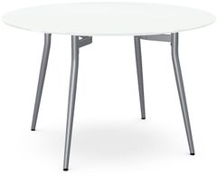Amisco Customizable  Alys 30" White Glass Round Table with a 48" Diameter Top 