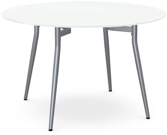 Amisco Customizable  Alys 30" White Glass Round Table with a 48" Diameter Top -0