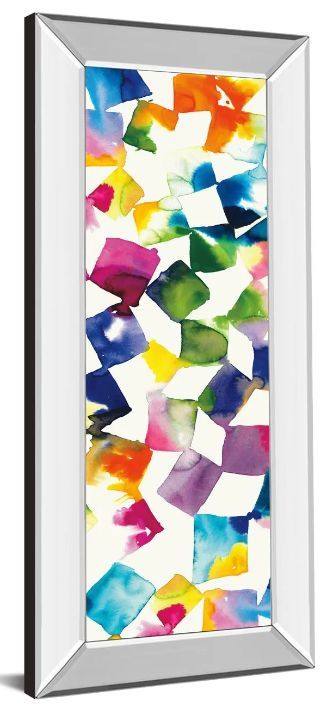 Classy Art Colorful Cubes Il by Wild Apple Mirror Framed Wall Art-1