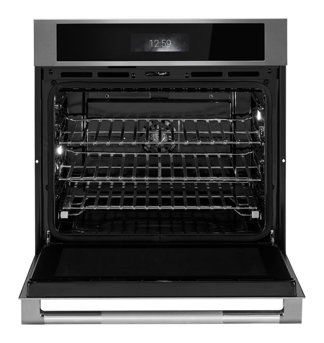 Jennair® RISE™ 30" Stainless Steel Single Electric Wall Oven with MultiMode® True Convection with Smooth Glide Flat-Tine Racks-1