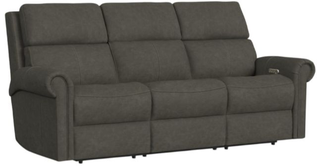 Flexsteel® Customizable Bernard Leather Power Reclining Sofa with Console, Headrest and Lumbar-2