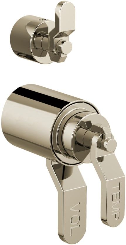 Brizo Litze® Brilliance® Polished Nickel TempAssure® Thermostatic Valve With Diverter Trim Handle Kit - Industrial Lever-0